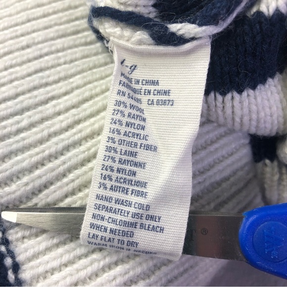 American Eagle Wool Sweater Long Sleeve Knit Striped Stretch Warm Winter Casual - Picture 3 of 7